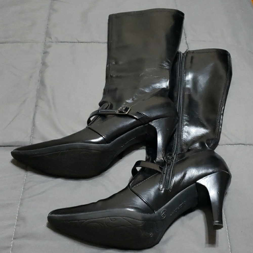 Black Merona leather knee high Boots